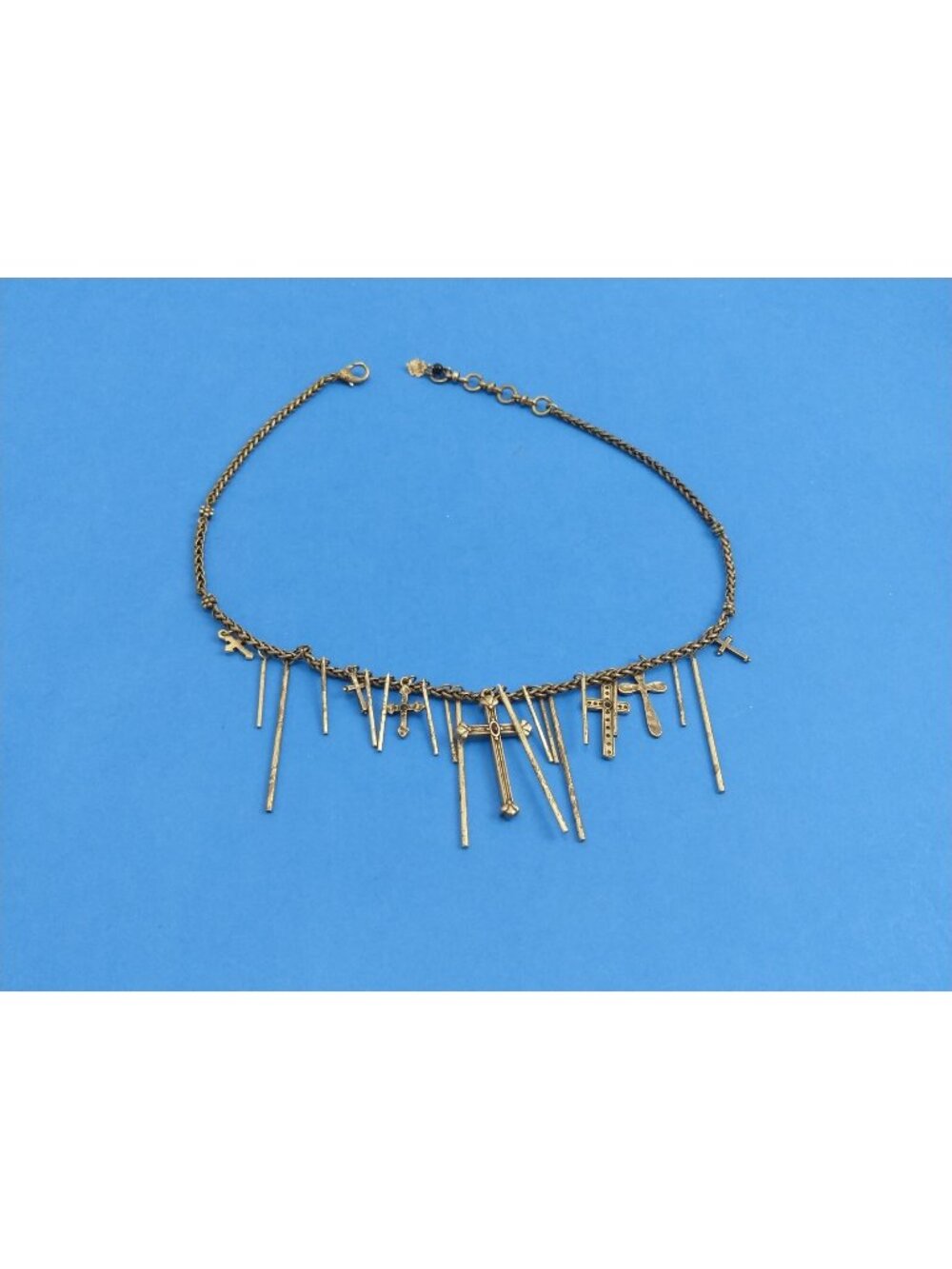 Lucky Brand Silver Tone Cross Necklace Boho Goth